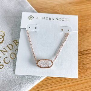 Iridescent Drusy Elisa Necklace in Rose Gold